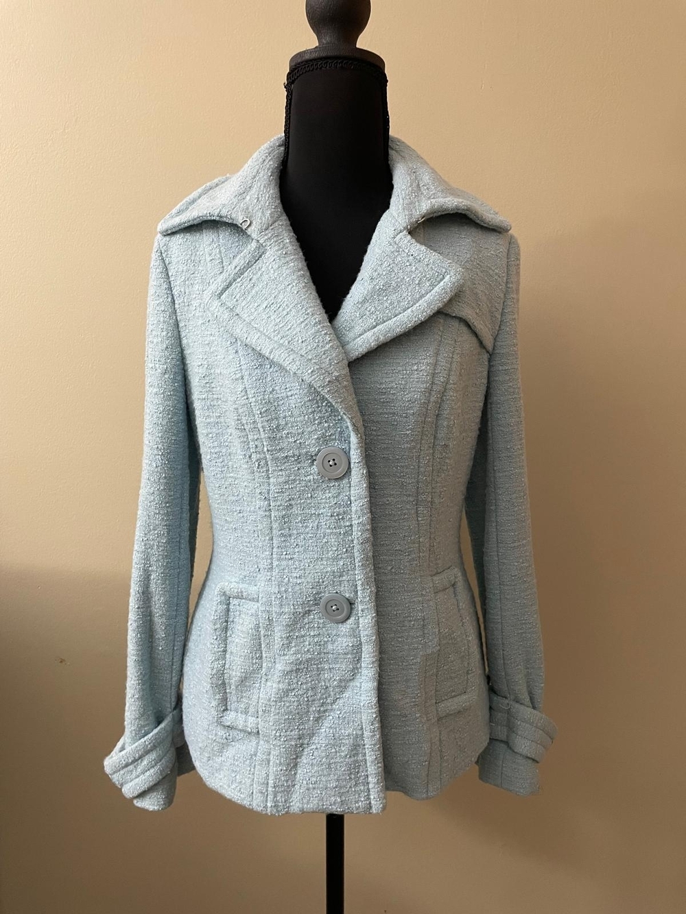 Banana Republic Light Blue Bouclé Blazer Jacket